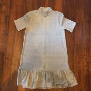 ZARA Women's Gingham Dress with Ruffle Hem - Size S